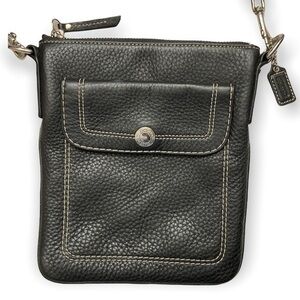 Coach black leather crossbody bag